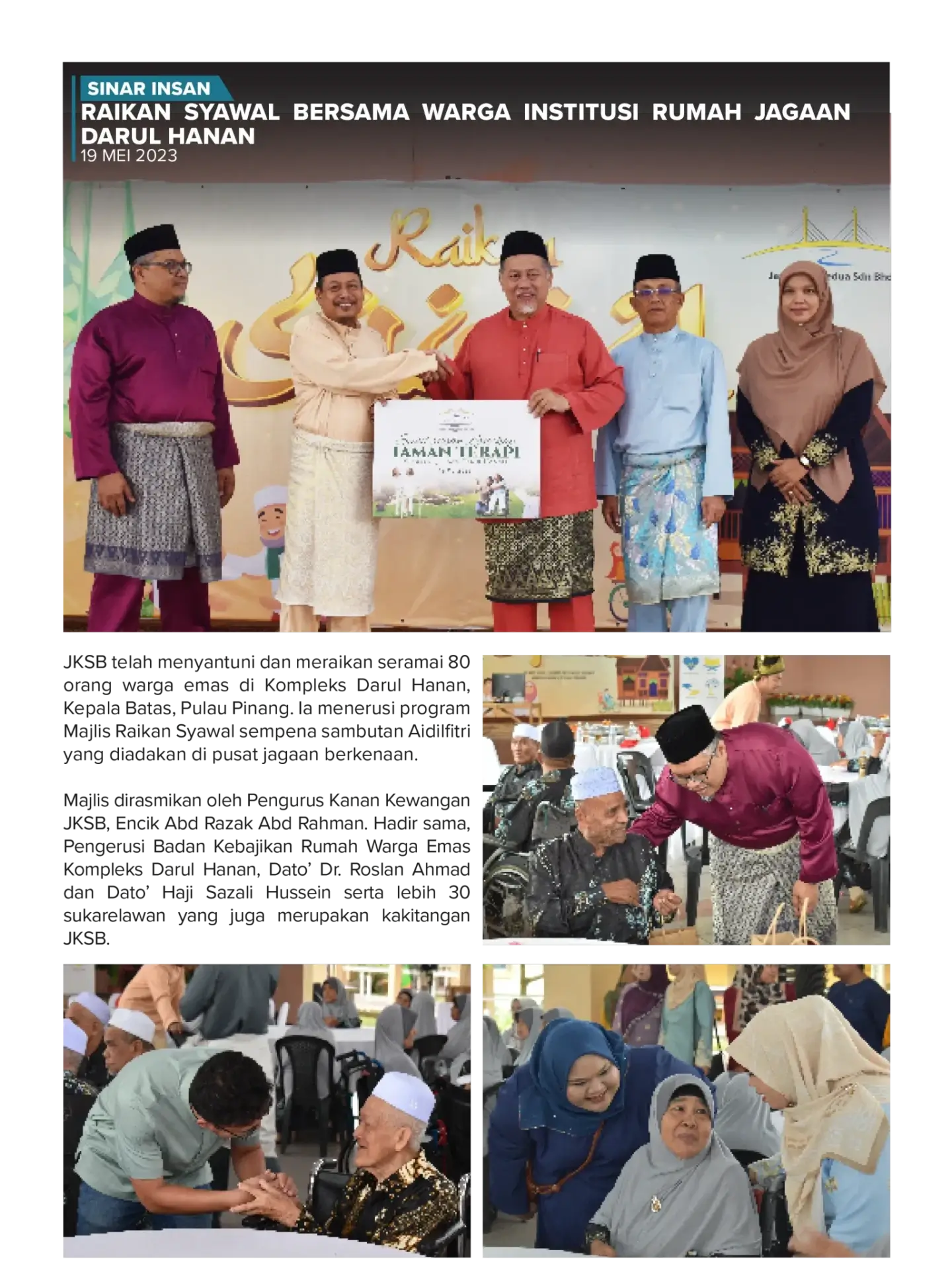 Raikan Syawal Bersama Warga Institusi Rumah Jagaan Darul Hanan