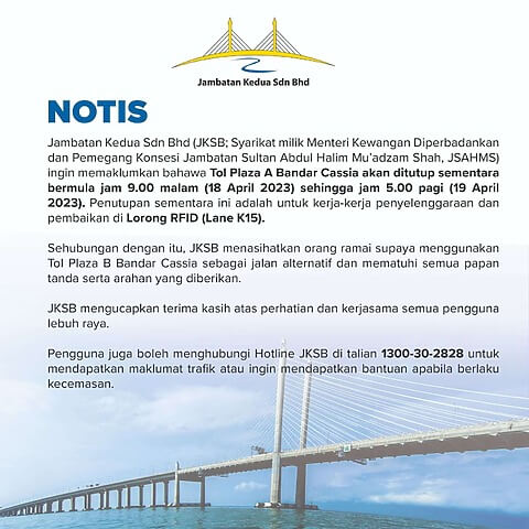 Notis Penutupan Jalan – 18 – 19 April 2023