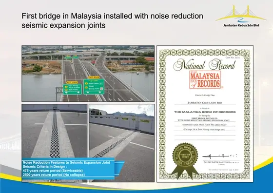 first bridge installed with noise reduction seismic expansion joints