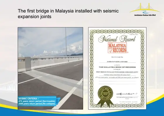 first bridge installed with seismic expansions joints