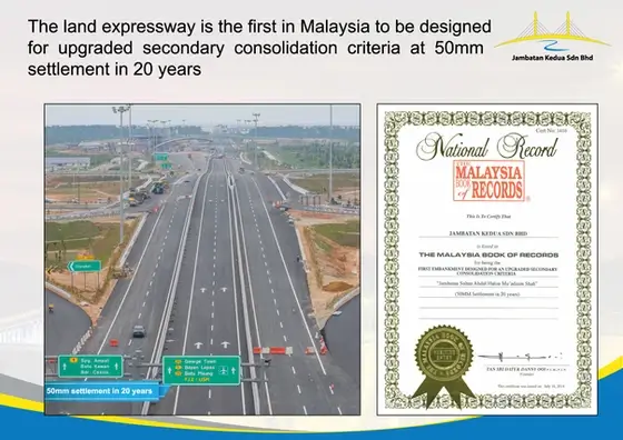 first expressway to be designed for upgraded secondary consolidation criteria